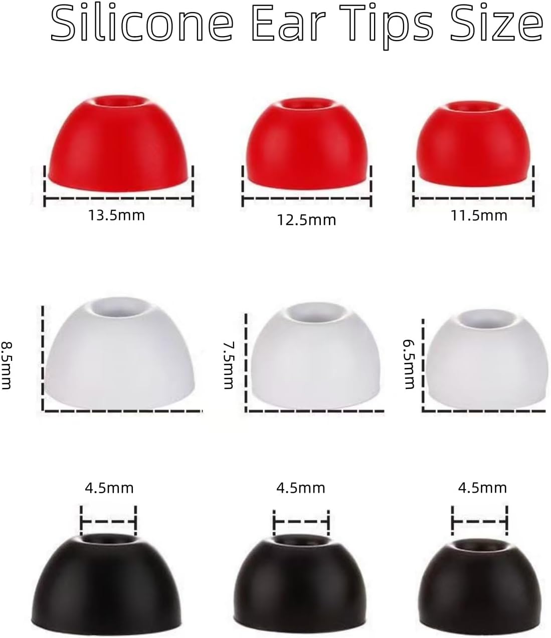 Replacement Ear Tips for Beats Fit Pro, Beats Studio Buds+, Beats Studio Buds, Beats Solo Buds Silicone Earbuds Washable Noise Isolation, Fit in The Charging Case, 6 Pairs S/M/L (White)