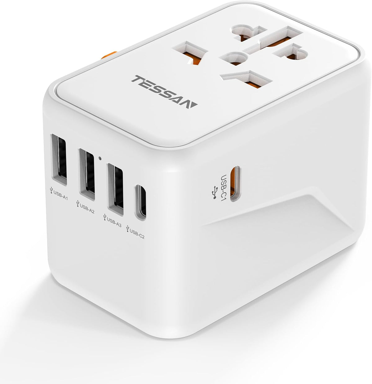 TESSAN Universal Travel Adapter, 45W International Plug Adaptor with 2 USB C 3 USB A Ports, Travel Worldwide Power Outlet for US to European EU UK AUS Ireland(Type C/G/A/I)