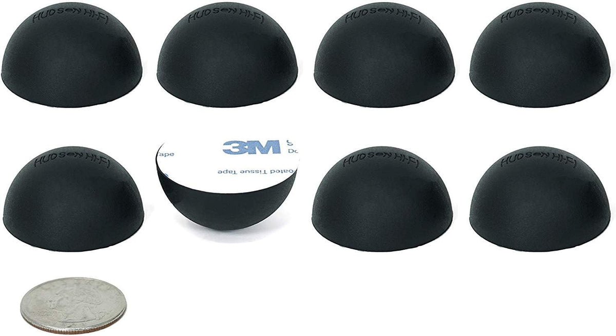 Silicone Speaker Isolation Feet (8-Pack, 1.25") – Non-Skid Adhesive Pads for Turntable, Subwoofer & Audio Equipment – Vibration Dampening, 20 Duro Rubber