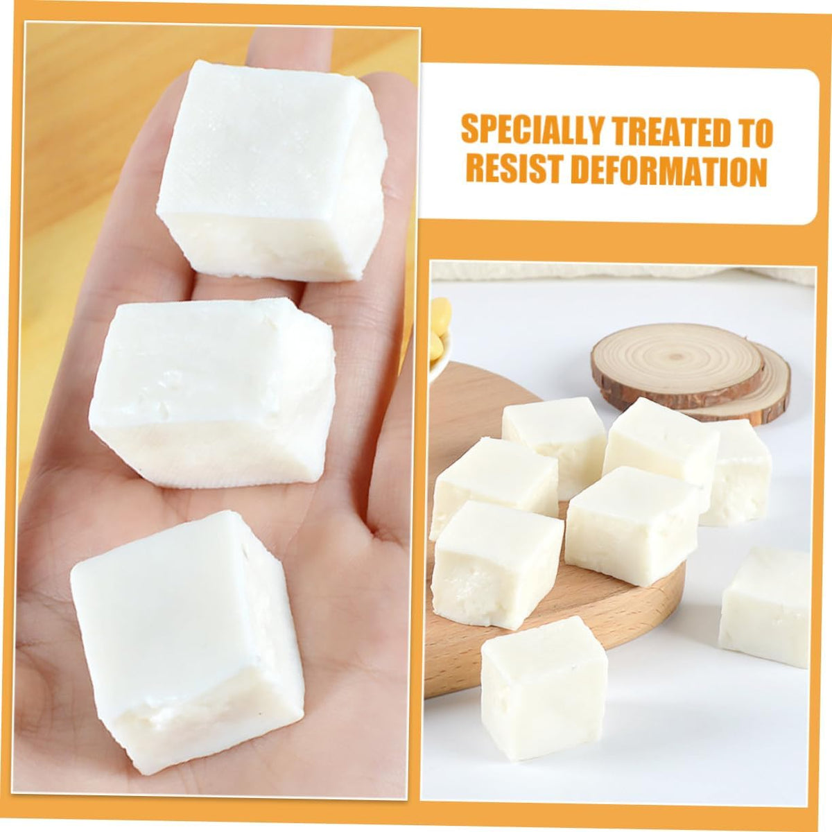 8pcs Totority Simulated Tofu Cube Models Artificial Tofu Realistic Food Decor for Display