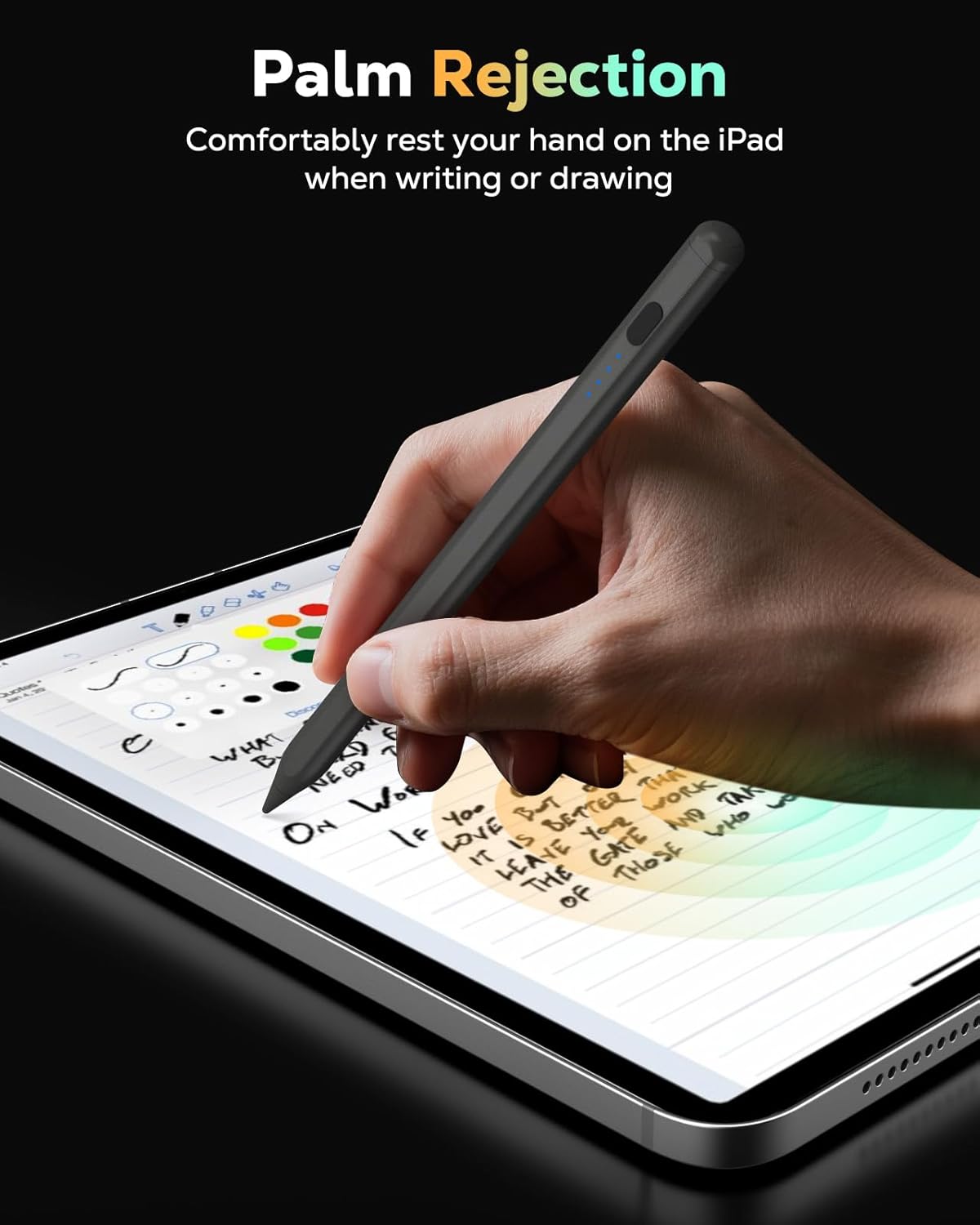 MoKo Pencil for iPad (A16) 11th 10th Gen, Stylus Pen for 2018-2025 Apple iPad 11/10/9/8/7/6/A16, Mini 7/6/5, Air M3/M2 11"/13"/5/4/3, Pro M4 13"/12.9"/11" Tilt Sensitivity, USB-C Fast Charging, Gray