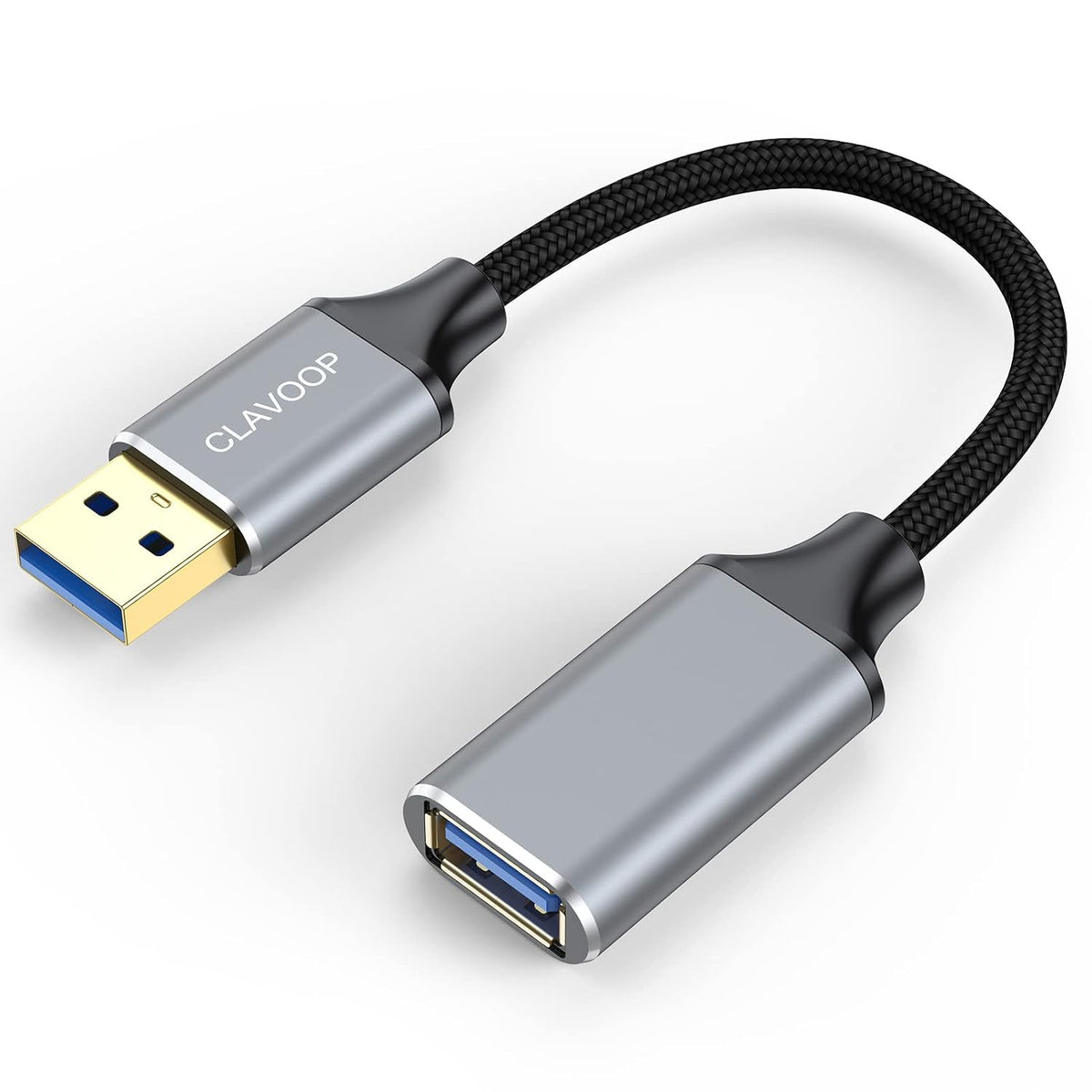 6 inch, 3.0 Headset, Short USB Extension Cable USB A Extender Male to Female Cord Braided Compatible with Flash Drive