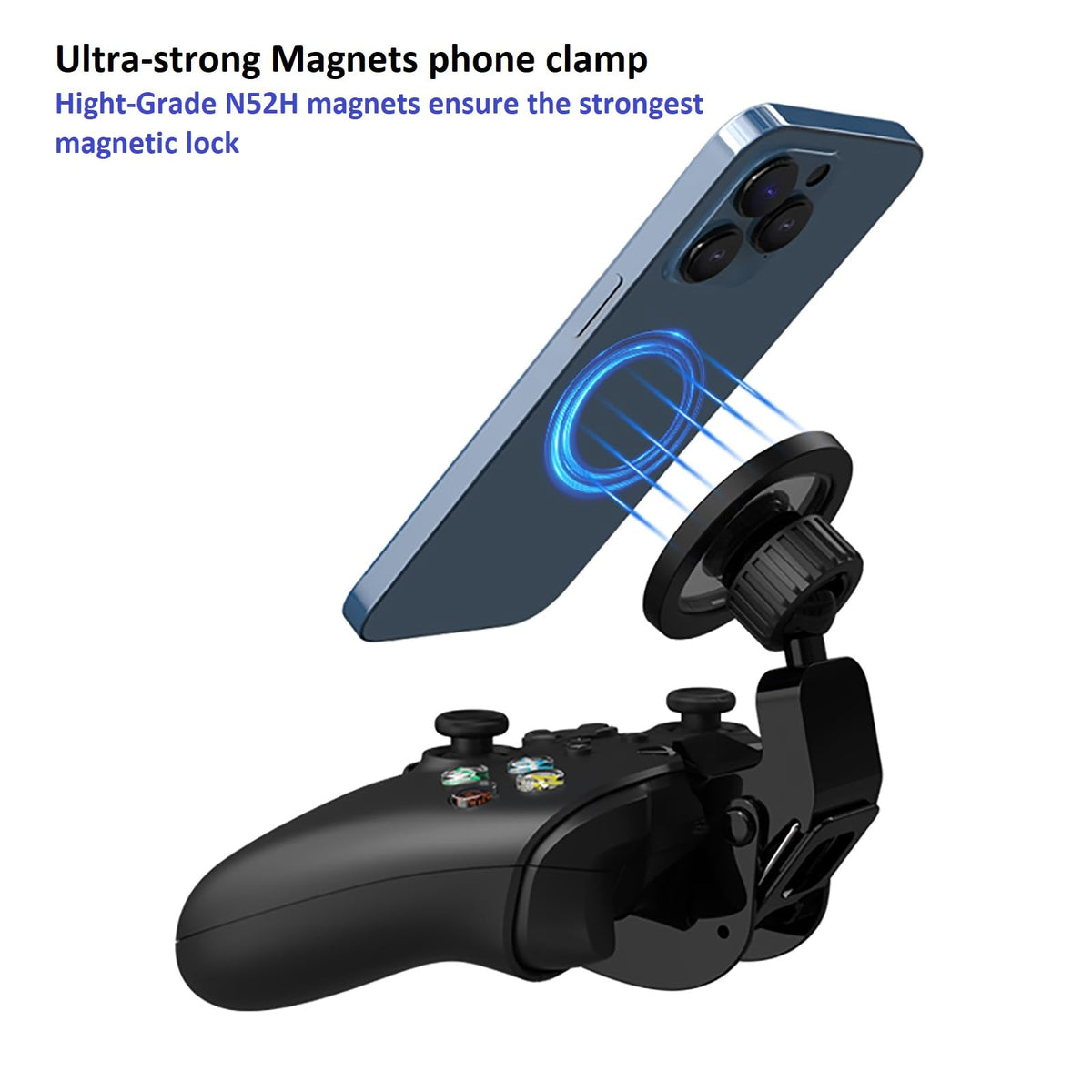 NBCP Xbox Controller Phone Mount - Gaming Phone Holder,MagSafe Phone Mount Magnetic for Xbox One & Xbox Series X|S Controllers