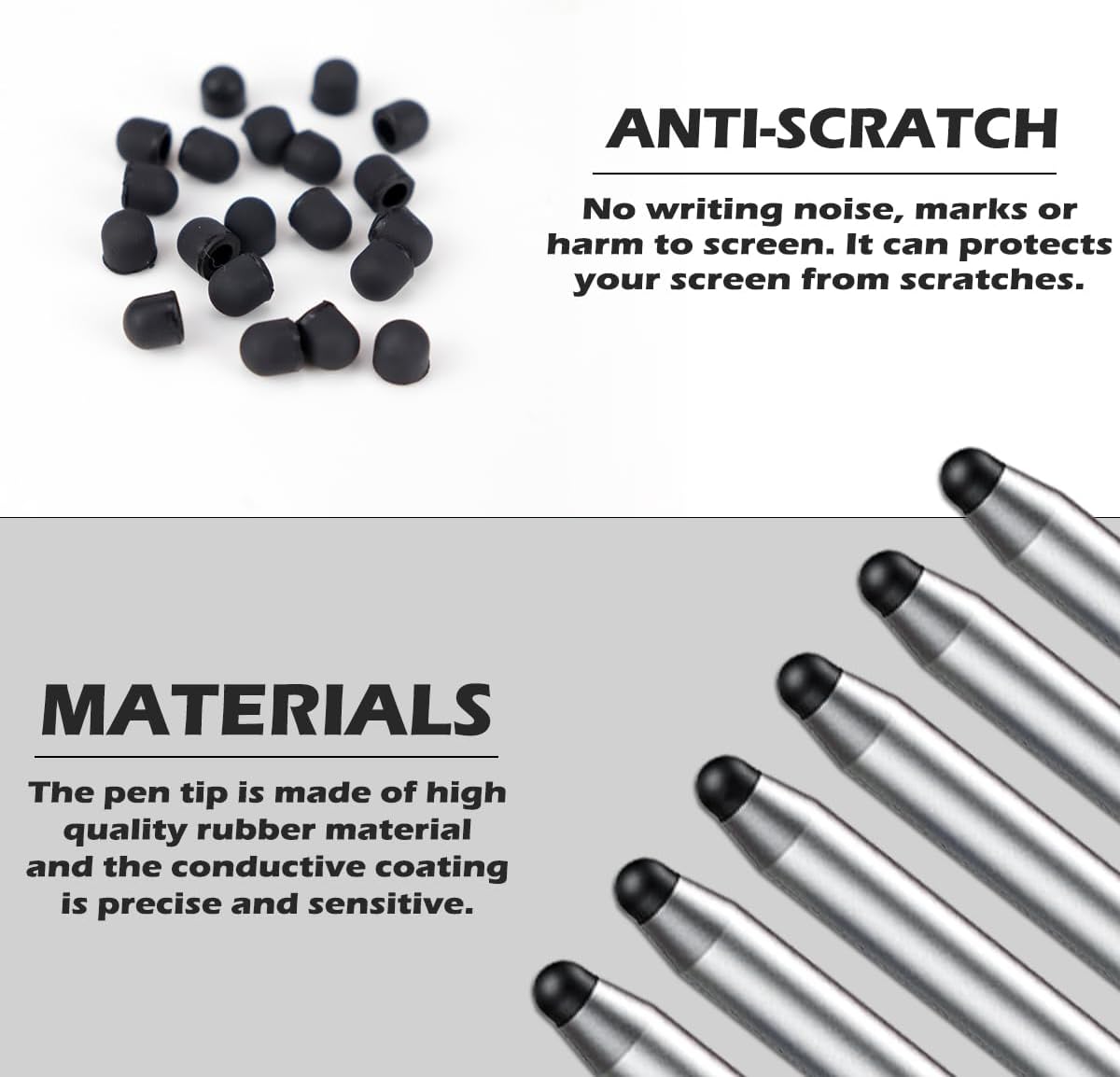 20Pcs Replacement Tips Silicone Rubber Touch Screen Pens Tips for Touch Pen (6 * 6mm)