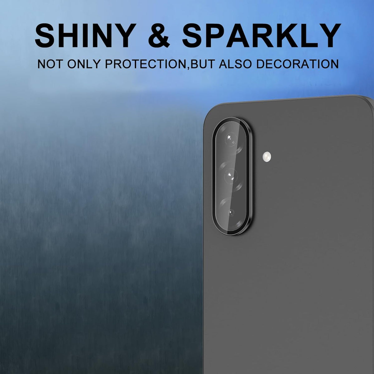 for Samsung Galaxy A26 Camera Lens Protector, Individual Metal Ring Tempered Glass Lens Cover, [Strong Adsorption] Scratch Resistant Ultra-Thin HD Clear Lens Cover, 1 Set-Black