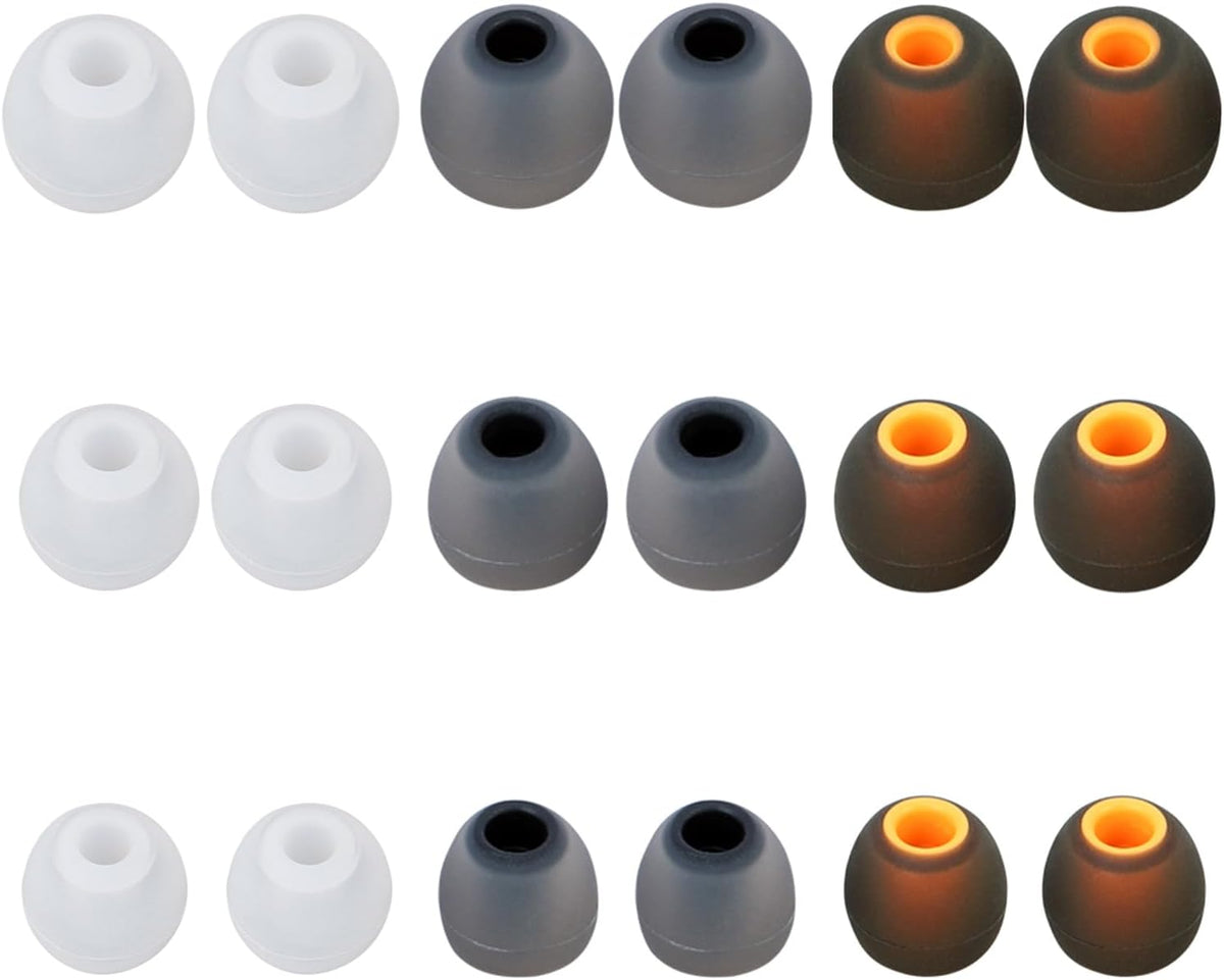 Earbud Replacement Tips Silicone Earbud Tips Earbud Covers Fit for in-Ear Headphones (Inner Hole 3.8mm -5.1mm) Ear Tips Earbud Rubber Tips 9 Pairs S/M/L