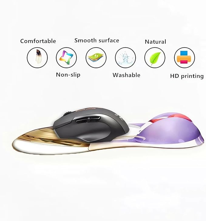 Oppai Mouse Pad 3D Mousepad Furry Anthro Anime Manga Breast Gaming Wrist Rest Boob pad Anti-Slip Mouse Mat (Roxanne)