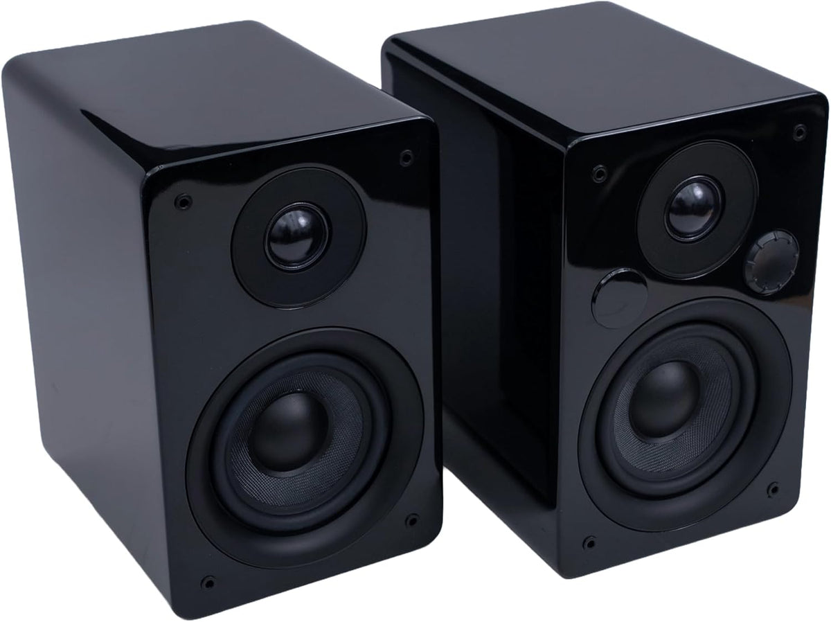 Peachtree Audio M24x Powered Bluetooth Bookshelf Speakers (Pair) – Real Bamboo | Hi-Fi Sound, 5.25” Woofer, RCA, Optical, USB Charging, Subwoofer Out | Ideal for TV, Turntables & PCs