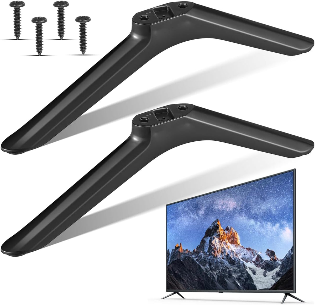Abaodam 32 Inch Universal Tv Stand Legs Replacement Feet with Screws for Smart Tvs Tabletop Base Pedestal Stand Mount