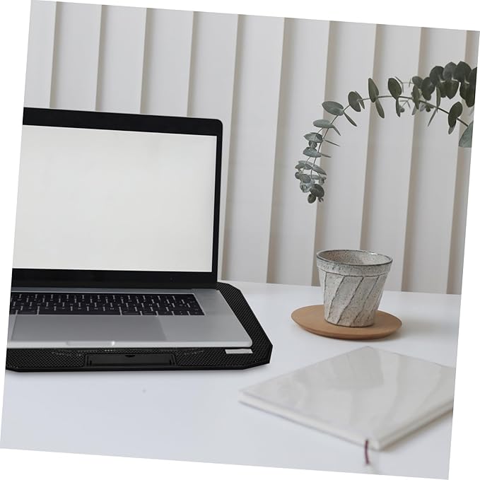 Height Laptop Cooling Pad with Dual USB Ports Foldable Desktop Stand for Notebooks Silent Heat Dissipation Rack for Office Home Gaming and Study Use
