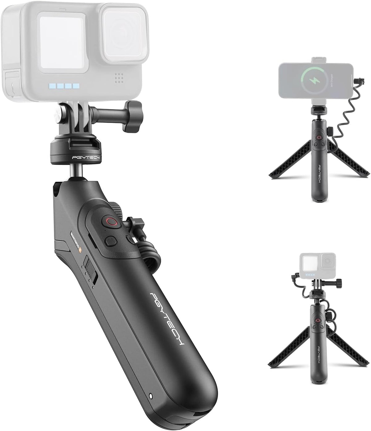 PGYTECH CapLock MantisPod Power for Gopro, Charging Handle Grip Mount with Remote Control, 5000mAh Battery Power Selfie Stick, Vlog Attachment Tripod Monopod Bank for Gopro 13/12/11/10, Phone