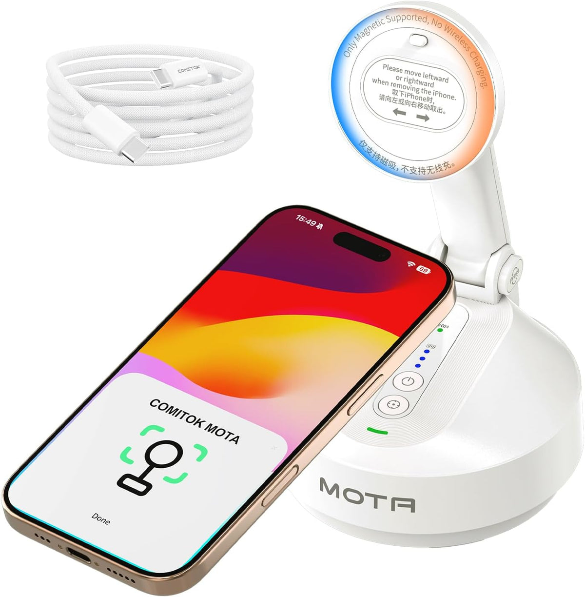 MOTA Gimbal Stabilizer Only for iPhone, [Apple MFi Certified] Phone Gimbal for Recording with Megnetic Holder for Desk, 360 Degree Auto Tracking Gimbal for Vlog, YouTube and Tiktok