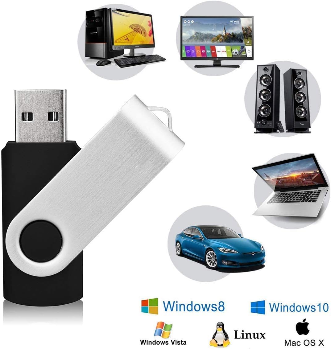 KEXIN 100 Pack 4GB Flash Drives - USB Thumb Drive, 4GB Memory Stick, Black