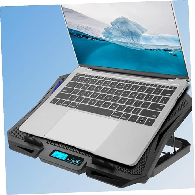 Laptop Cooling Pad 15.6 Inch Laptop Stand Cooler with Quiet Fan Adjustable Speed Blue Light for Notebook Cooling and Overheat Prevention