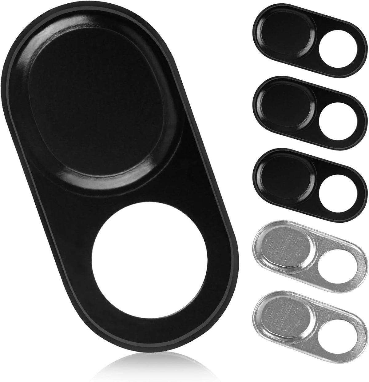 6 Pack Laptop Camera Cover Slide, 0.023 Inch Ultra-Thin Webcam Cover, Phone Camera Cover Fits Most Laptop, Desktop, PC, Tablet, Smartphone(Black and Silver)