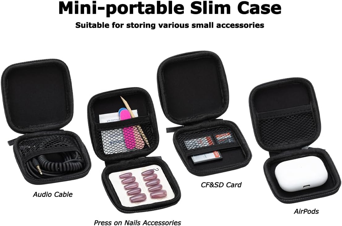 Ginsco Mini-Portable Hard Shell Square Earbuds Case for Apple EarPods/Samsung Galaxy Wired/Wireless Earbuds, Cell Phone