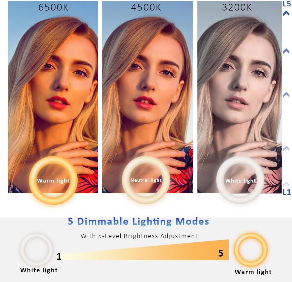 Video Conference Lighting Kit， Clip on Light Reading Lights， Ring Light, 360 ° Flexible Gooseneck Bed Night Light ，Computer Laptop Video Conferencing
