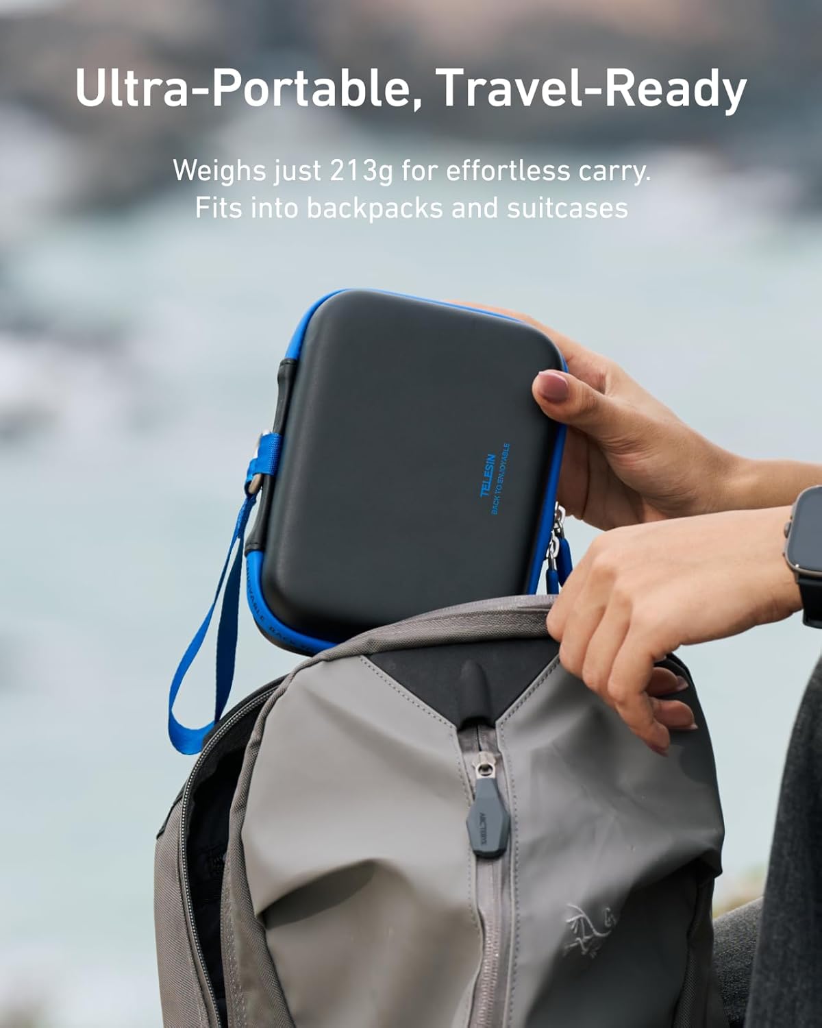 6 TELESIN DisAdv Carrying Case for DJI Osmo Action and Official Accessories, Xtra Edge Muse Case, Waterproof Hard