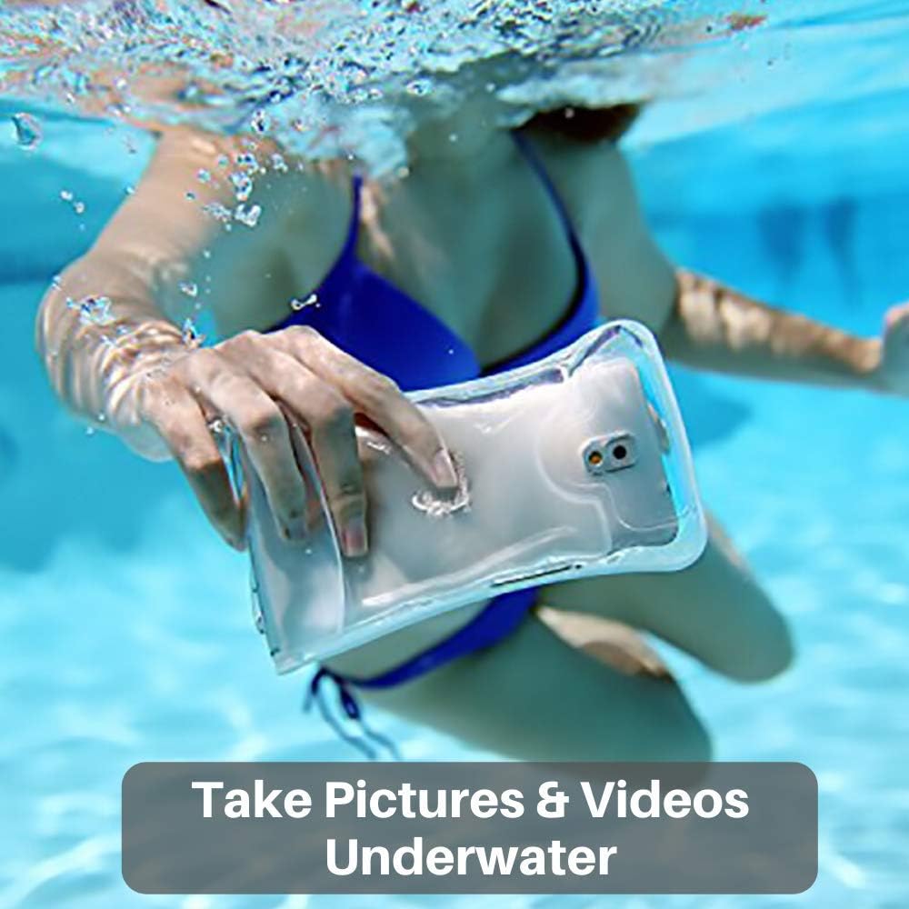 AquaVault 100% Waterproof Floating Smart Phone Case & Money Pouch - Fits All Phones - Made from Premium Heavy Duty PVC for Added Drop Protection - Includes Adjustable Neck Strap. Blue