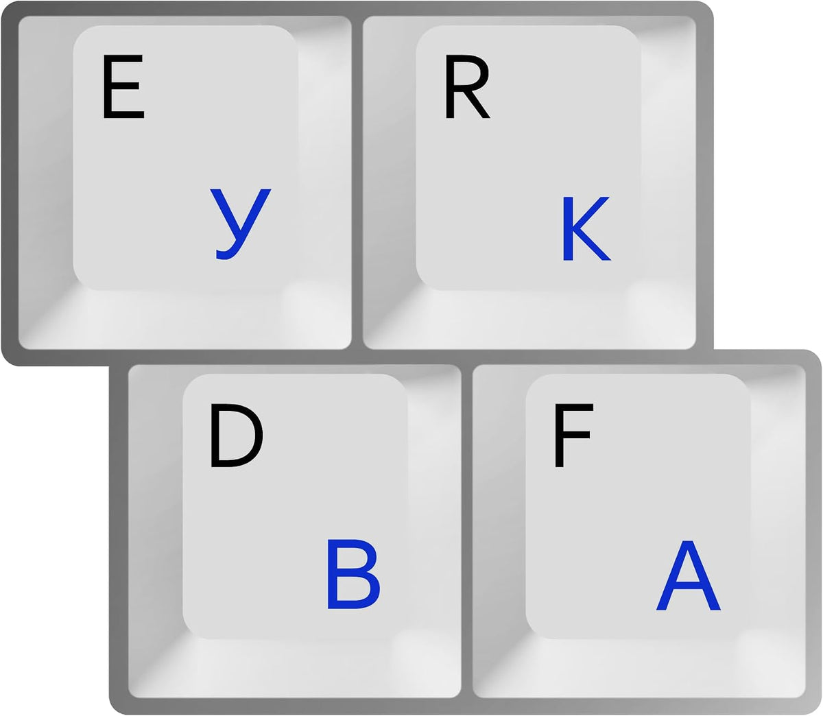 HQRP 2pcs Cyrillic Alphabet Ukrainian Russian Laminated Keyboard Stickers On Transparent Background with Blue Lettering