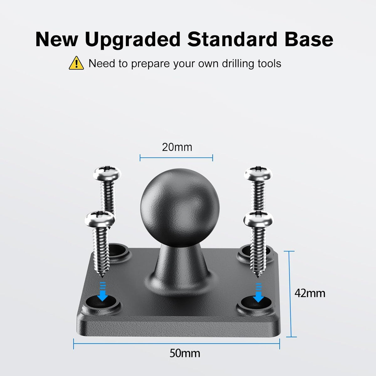OHLPRO Car Tablet Holder - Heavy Duty Drill Base, Tablet Mount for Truck Compatible with iPad Samsung Tab 5"-13" Tablet and Phone, iPad Stand for Wall/Business/Vehicle/Desktop, etc.