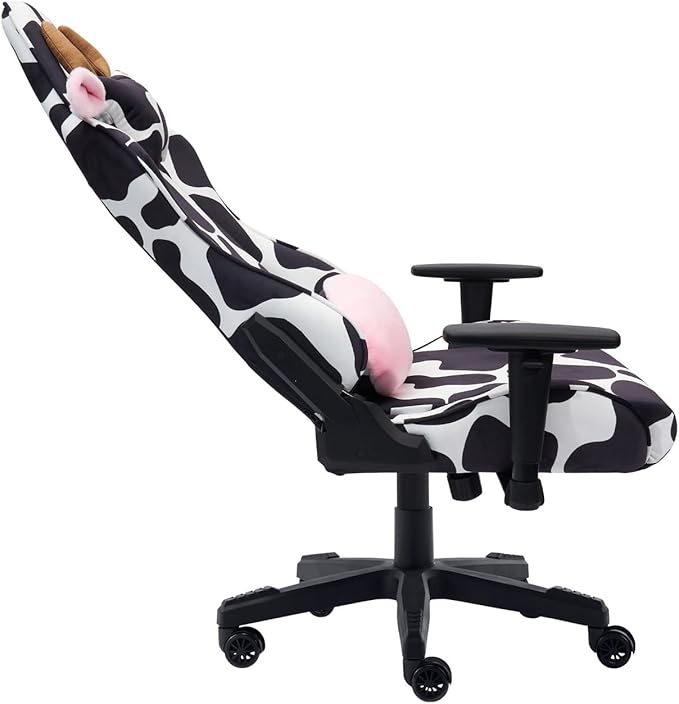 Maykoosh Cow Print Gaming Chair - Reclining Ergonomic Swivel PC Game Chair
