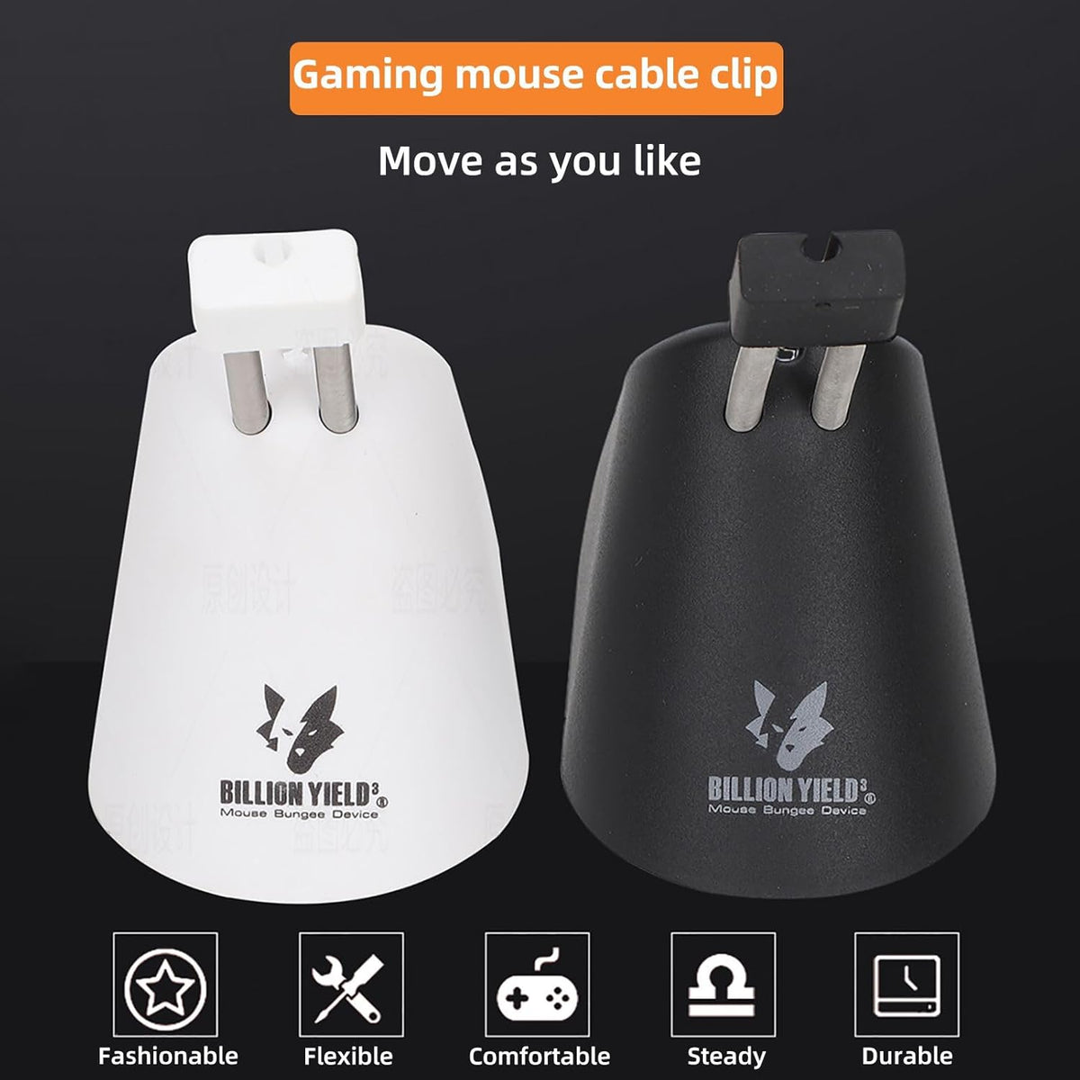 Gaming Mouse Bungee, Mouse Cord Holder and Cable Management Device (Primium Version 360g, White)