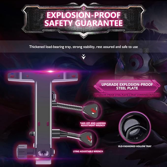Gaming Chair for Adults &amp Teens High Back Gamer Chair Ergonomic Massage Racing Chair with Lumbar Support and Headrest Computer Desk Chair with Speakers and LED LightsPink