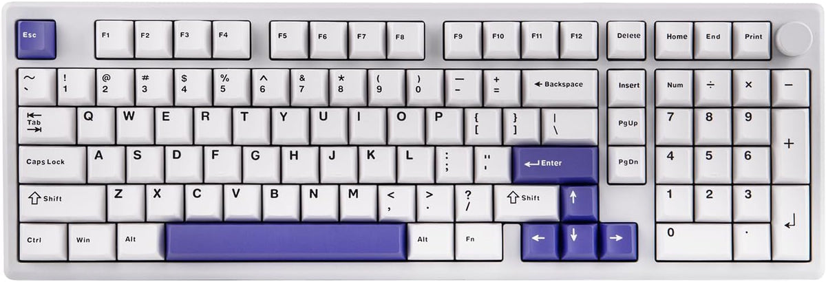 EPOMAKER Galaxy100 QMK/VIA Wireless Mechanical Keyboard with 8000mAh Battery and Numpad, CNC Aluminum, Full Size Gaming Keyboard, USB-C/BT5.0/2.4Ghz (White Purple, Marble White Switch)