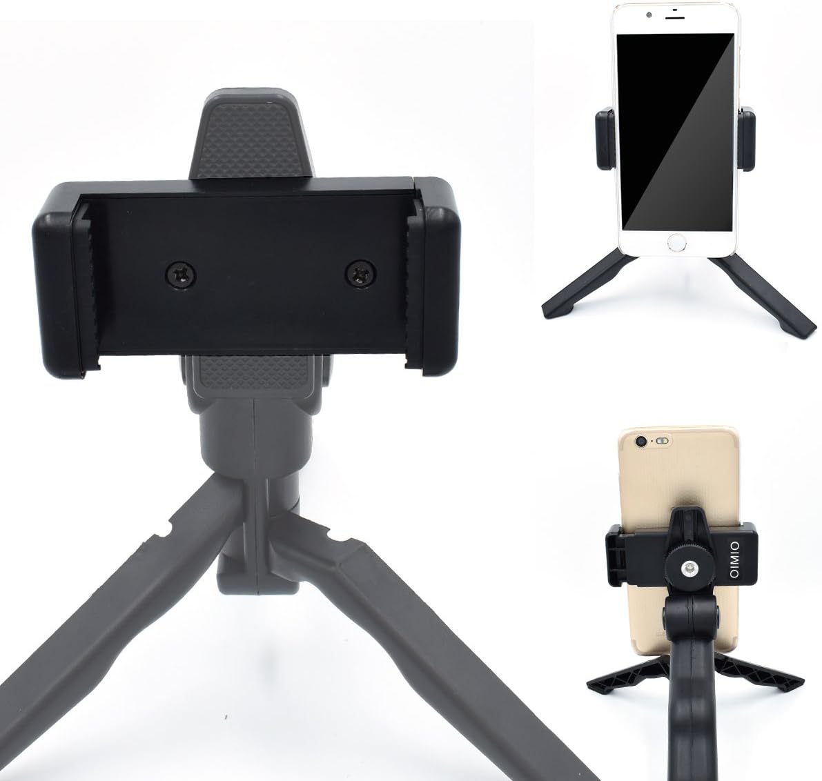 Universal Cell Phone Tripod Mount Adapter, OIMIO Phone Holder Clip Connector Head Used for Monopod Selfie Stick DSLR Travel Mini Flexible Tripod and More(2 Pack)