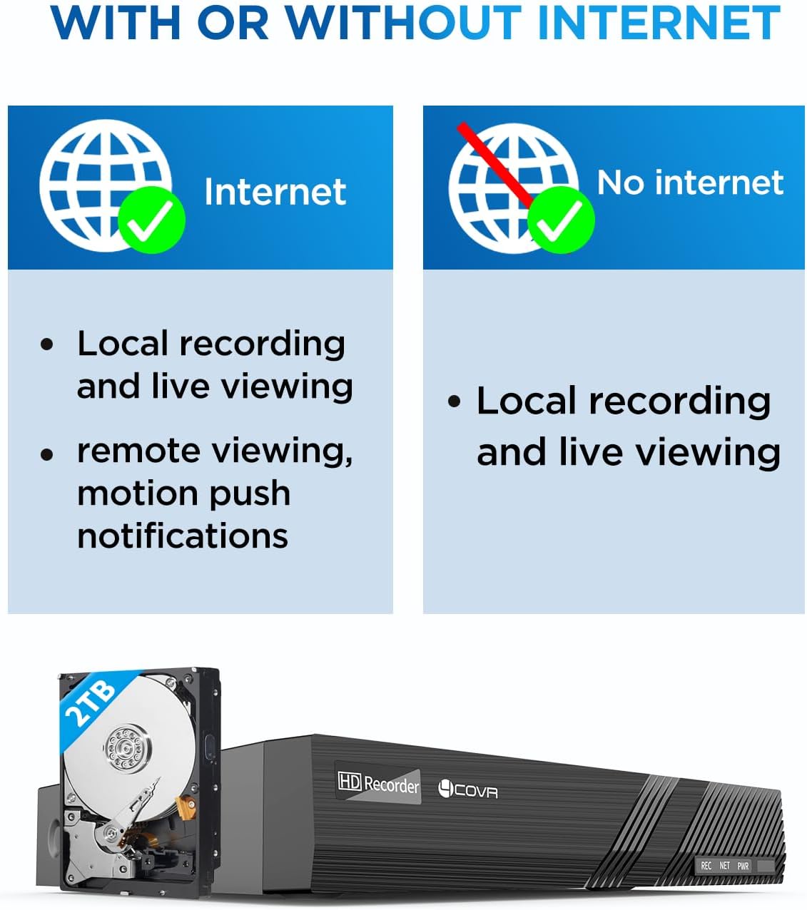 4COVR Wired Security Camera System, 8CH 8MP H.265 Ultra HD NVR 2TB HDD, 4Pcs Bullet 8MP Wired PoE IP Camera with Audio, IP67 Home Weatherproof, Person Vehicle Detection & Night Vision, LY37EX8M0804