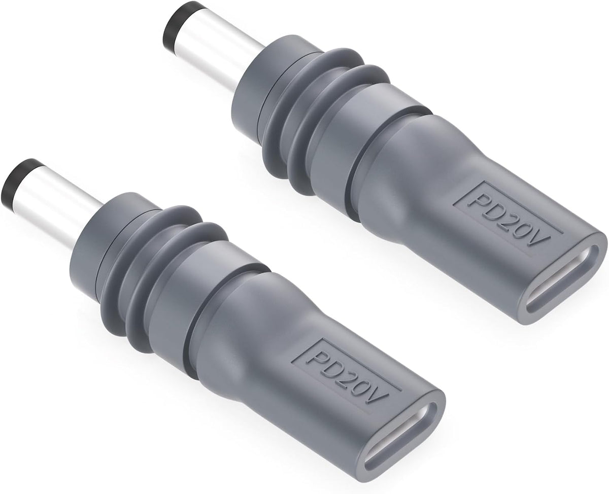 Gunovy 2PCS 20V 5.5 2.1mm 100W Starlink Mini Power Adapter USB C to DC Power Cable Adapter for Starlink Mini