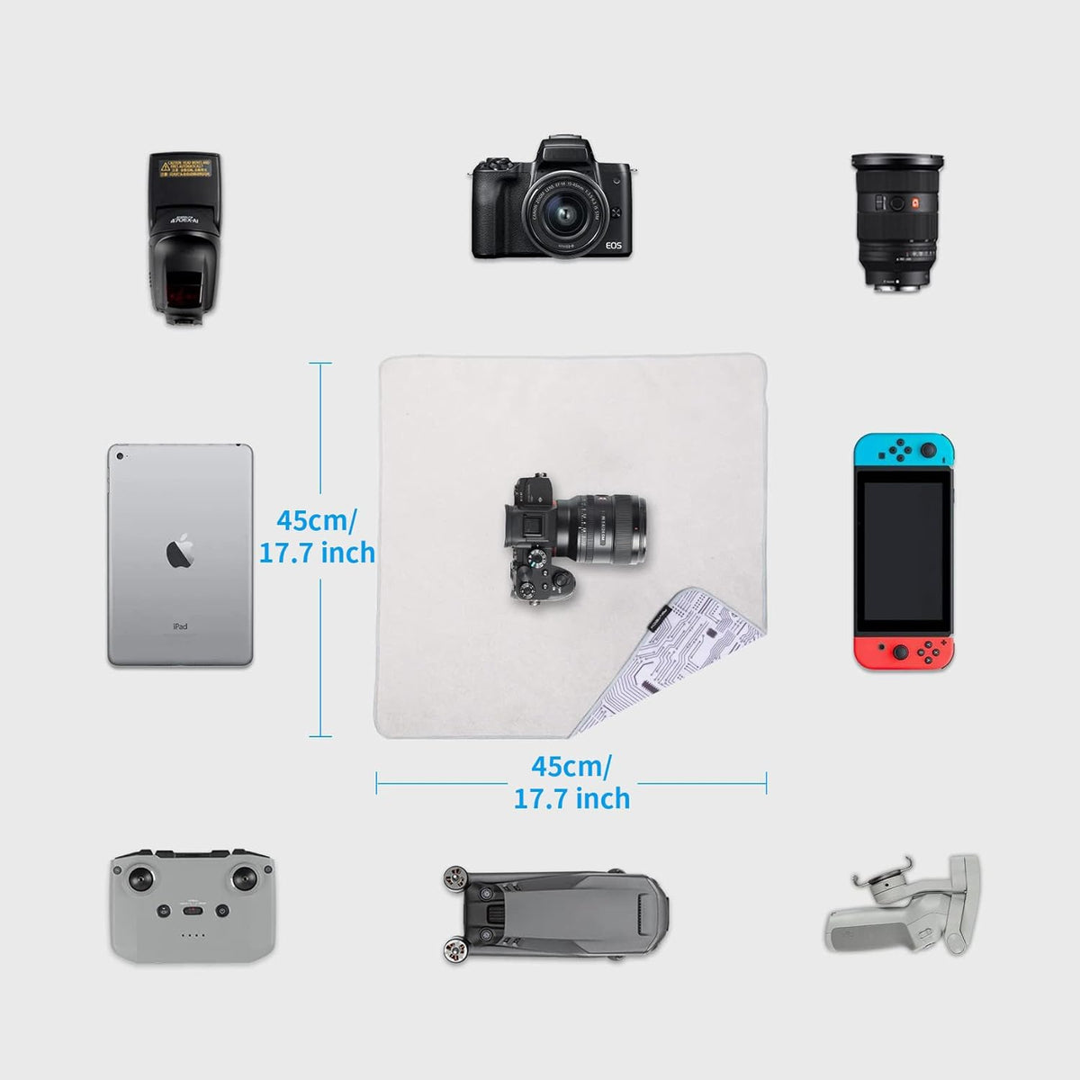 PGYTECH Protective Wrap, Anti-scratch Lens Wrap, Self-Adhesive Cloth Protective Wrapper for DSLR, Lens, Phone, Accessories