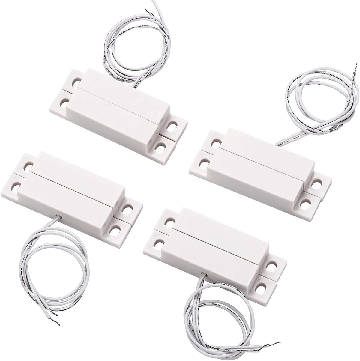 10pcs Max Magnetic Contact Surface Mount Alarm 10W 100V 0.5A for Door Window Security with Lead Wire & 3M Adhesive