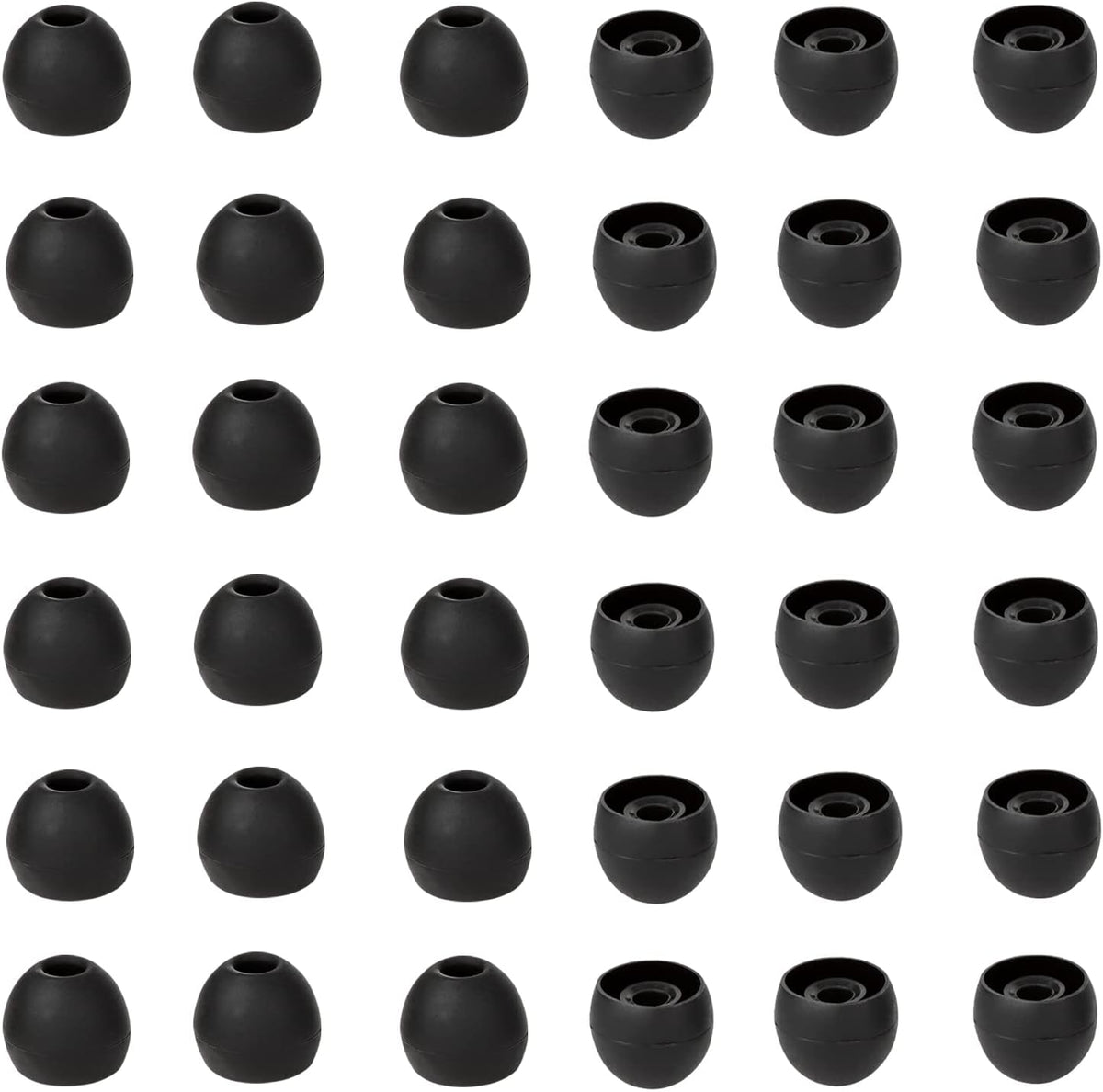 36 Pieces Small Earbud Tips Soft and Comfortable Silicone Earbud Tips Ear Bud Replacement Pieces Silicone Fit Most in-Ear Headphones，Inner Hole 3.8mm -5.5mm，Small Black Replacement Eartips