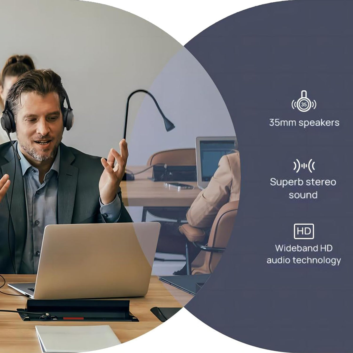 Yealink UH37 Professional USB Headset with Microphone for PC Laptop Noise Cancelling & Volume Control VoIP Skype Online Conference(USB-A)