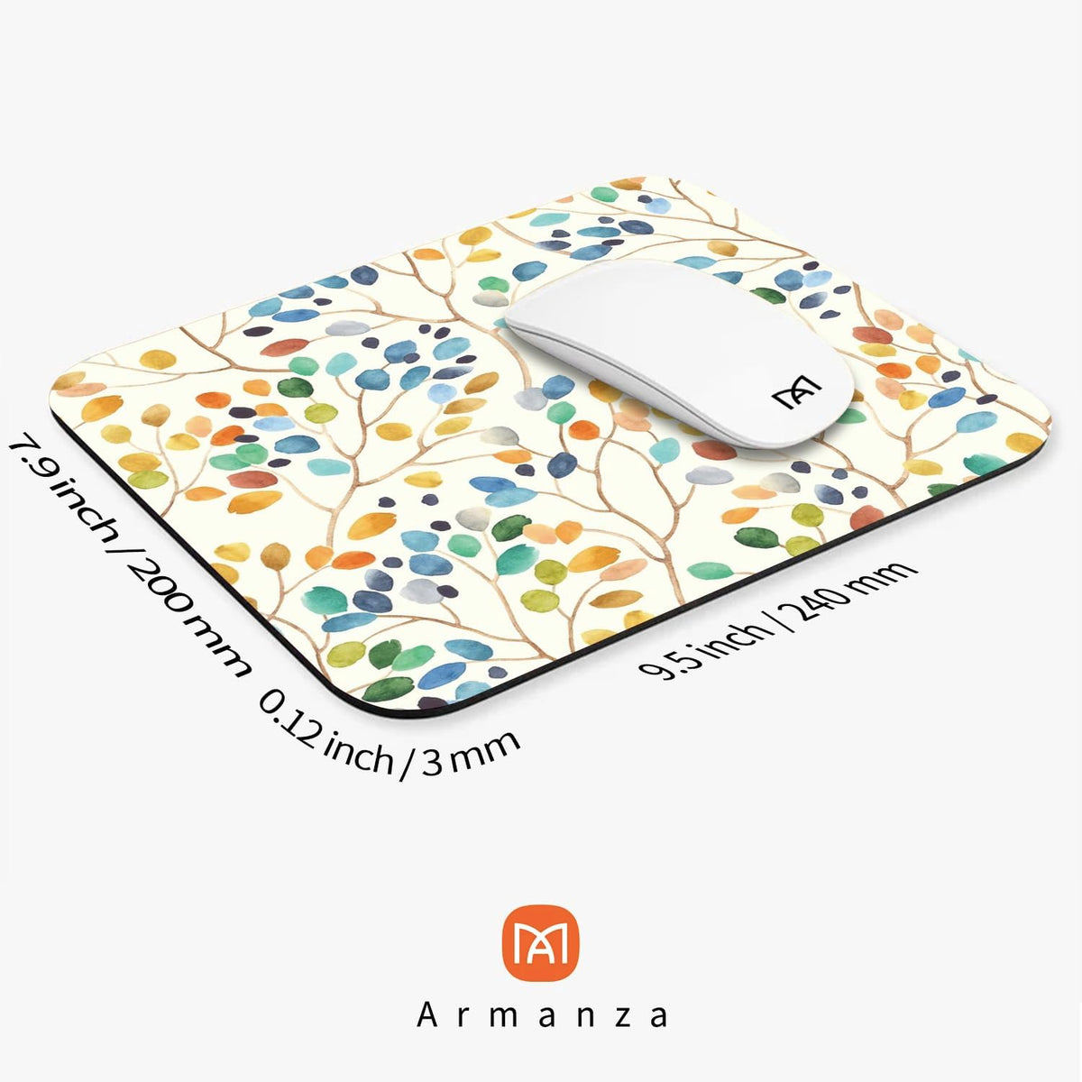 Square Mouse Pad Colorful Forest,Personalized Premium-Textured Custom Mouse Mat Design,Washable Mousepad Cloth,Non-Slip Rubber Base Computer Mouse Pads for Wireless Mouse