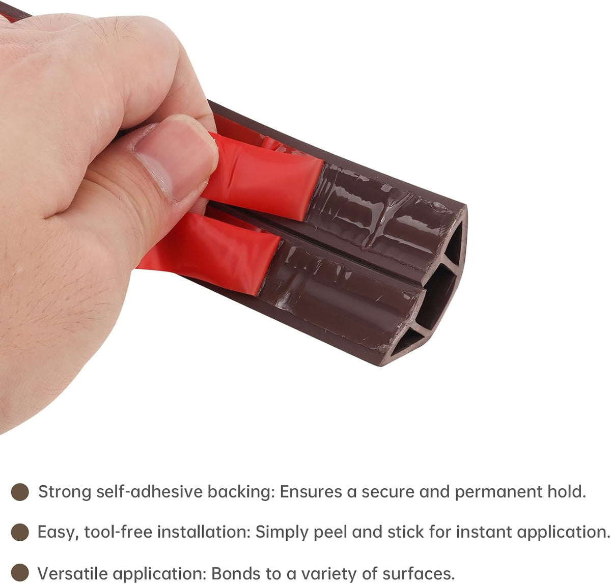 6.6Ft Floor Cord Covers Self Adhesive Cord Hider Extension Management Prevent Cable Trips Walnut Wood Grain for Cable