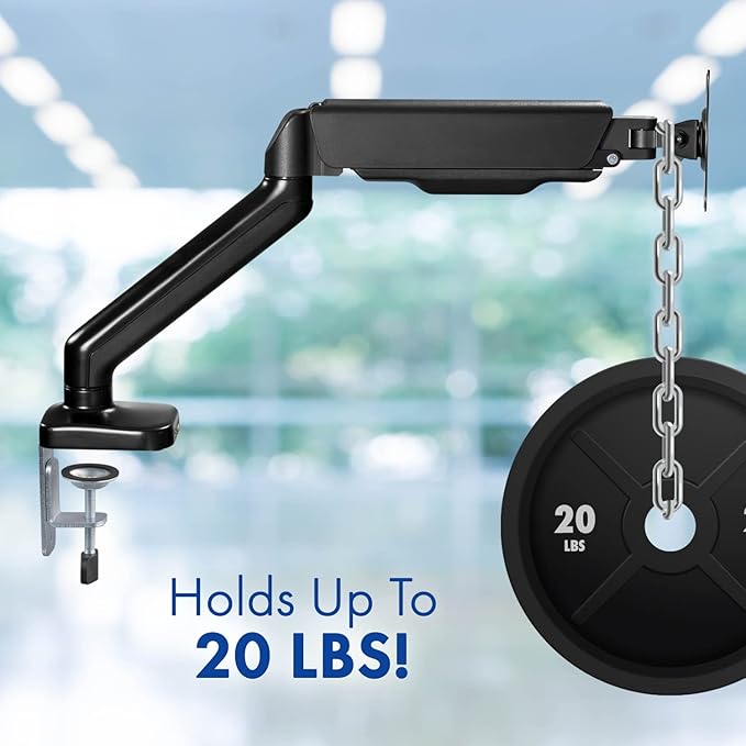 Spring LCD Monitor Arm with USB and Multimedia Ports for: Samsung 32 inch UJ59 4k Monitor (LU32J590UQNXZA) - UHD 3840 x 2160p 60hz 4ms AMD FreeSync Gaming HDMI DP Black
