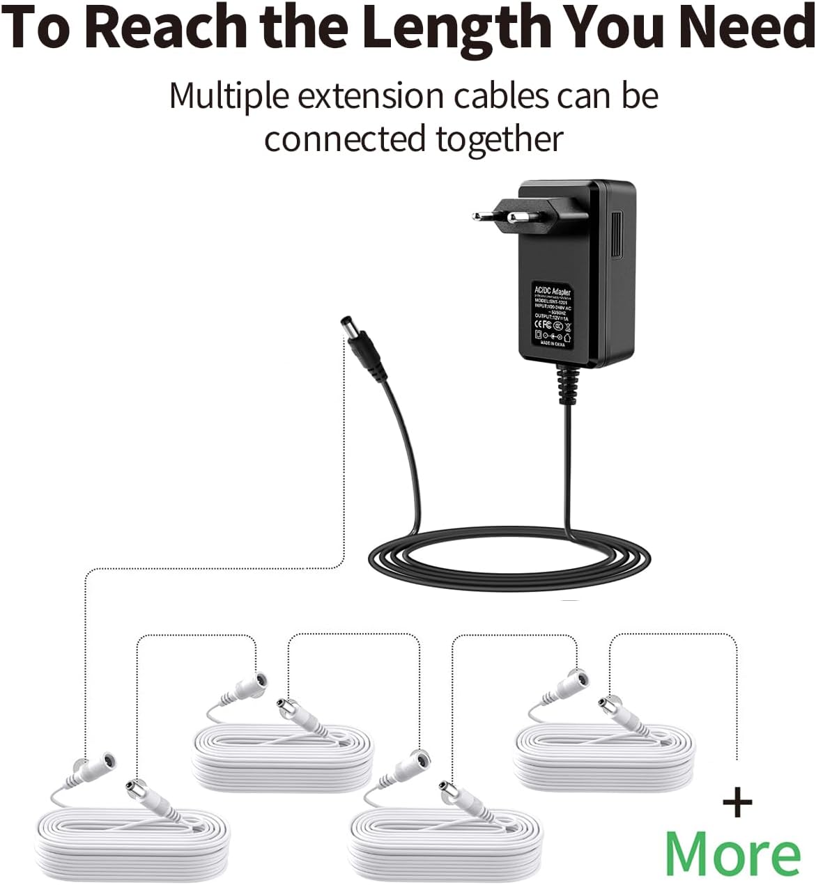 6.6FT 2M 5.5 mm 2.1 mm 5521 12V Tonton DC Power Extension Cable x Male to Female DC Adapter Cord Compatible with CCTV