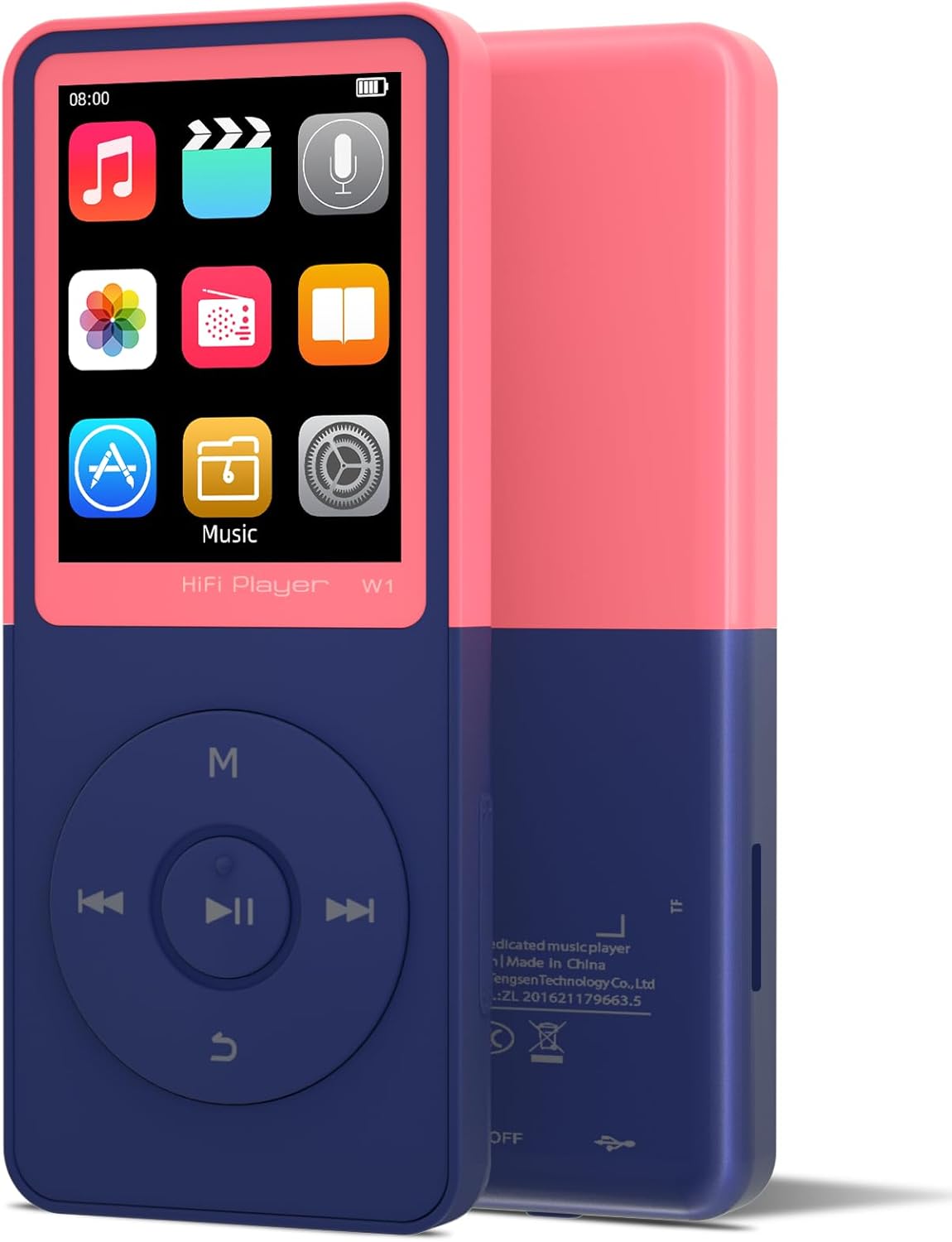 GOPOSOO MP3 Mp3 Artist/Album/Style,FM (Pink,32GB) Player with Bluetooth Portable Bluetooth Music Player,EQ,Breakpoint