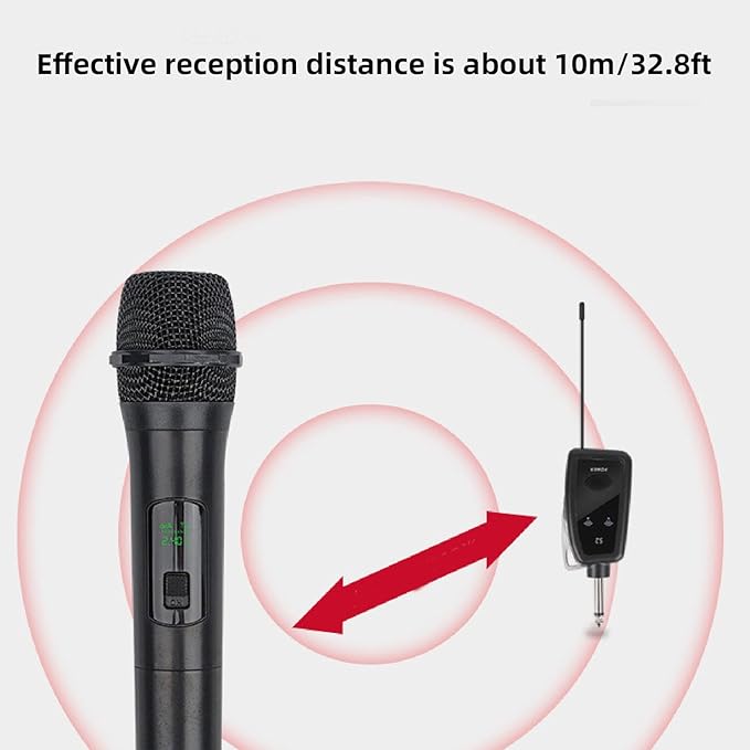 ZJchao Portable Cordless Microphone Dynamic Mic 2.4G Receiver Karaoke Online Live Streaming Outdoor Performances