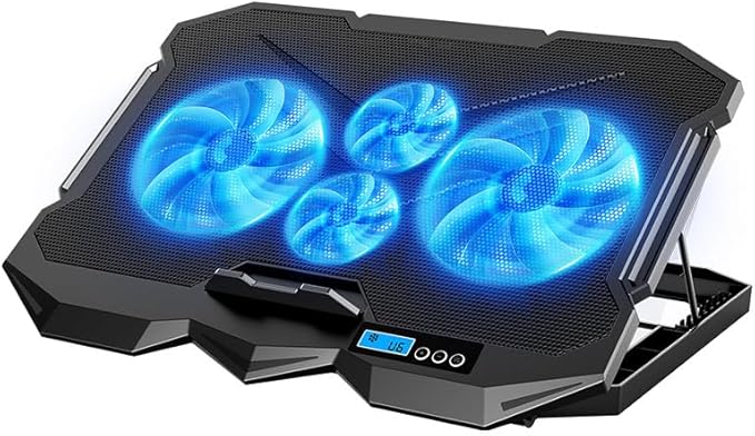 Laptop Cooling pad for Asus EChromebook Flip C100 Gaming laptops Laptop Cooler with 4 Fans LCD Display Screen 4 Height 2 USB-A Port Laptop Stand