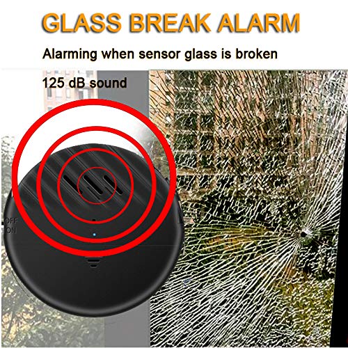 EverNary Window Vibration Alarm,3Pack 125dB Loud Ultra-Slim Anti-Theft Alarm for Door and Window Glass Break Sensor Alert with Adjustable Sensitivity