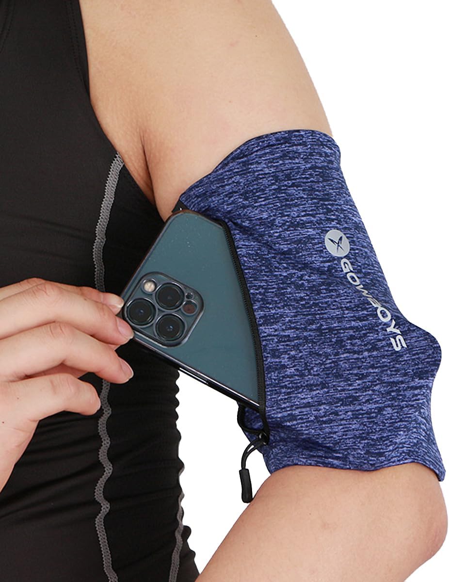 Running Phone Armband for Men Women,Universal Arm Bands for Phones Below 8 Inches,Waterproof Cell Phone Armband for Hiking,Running,Cycling,Climbing(Blue XL)