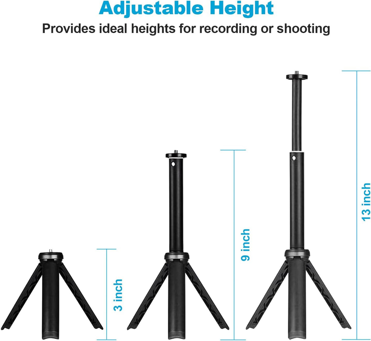 NexiGo Lightweight Mini Tripod for Camera/Phone/Webcam, Extendable Stand, for NexiGo Logitech Webcam C920 C922 C925e C922x C930e C930 C615 Brio and Other Devices with 1/4" Thread