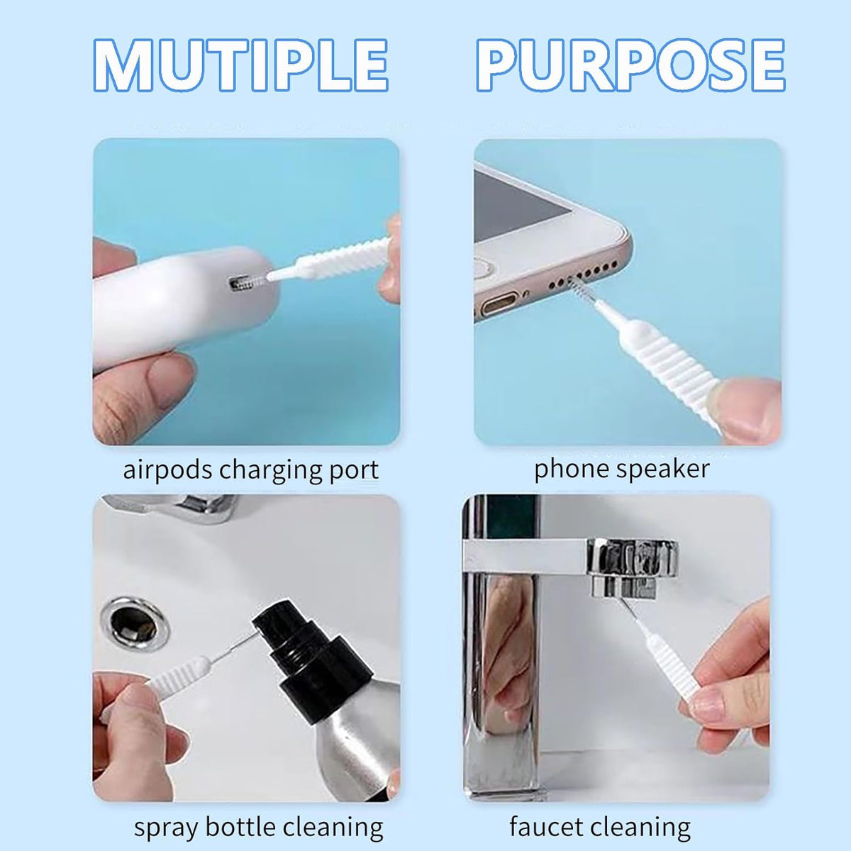 [10 Pieces] Loirtlluy Airpods Mini Cleaning Brush Kit, Anti-Clogging Nylon Cleaner for Airpods 1/2/3/Pro,