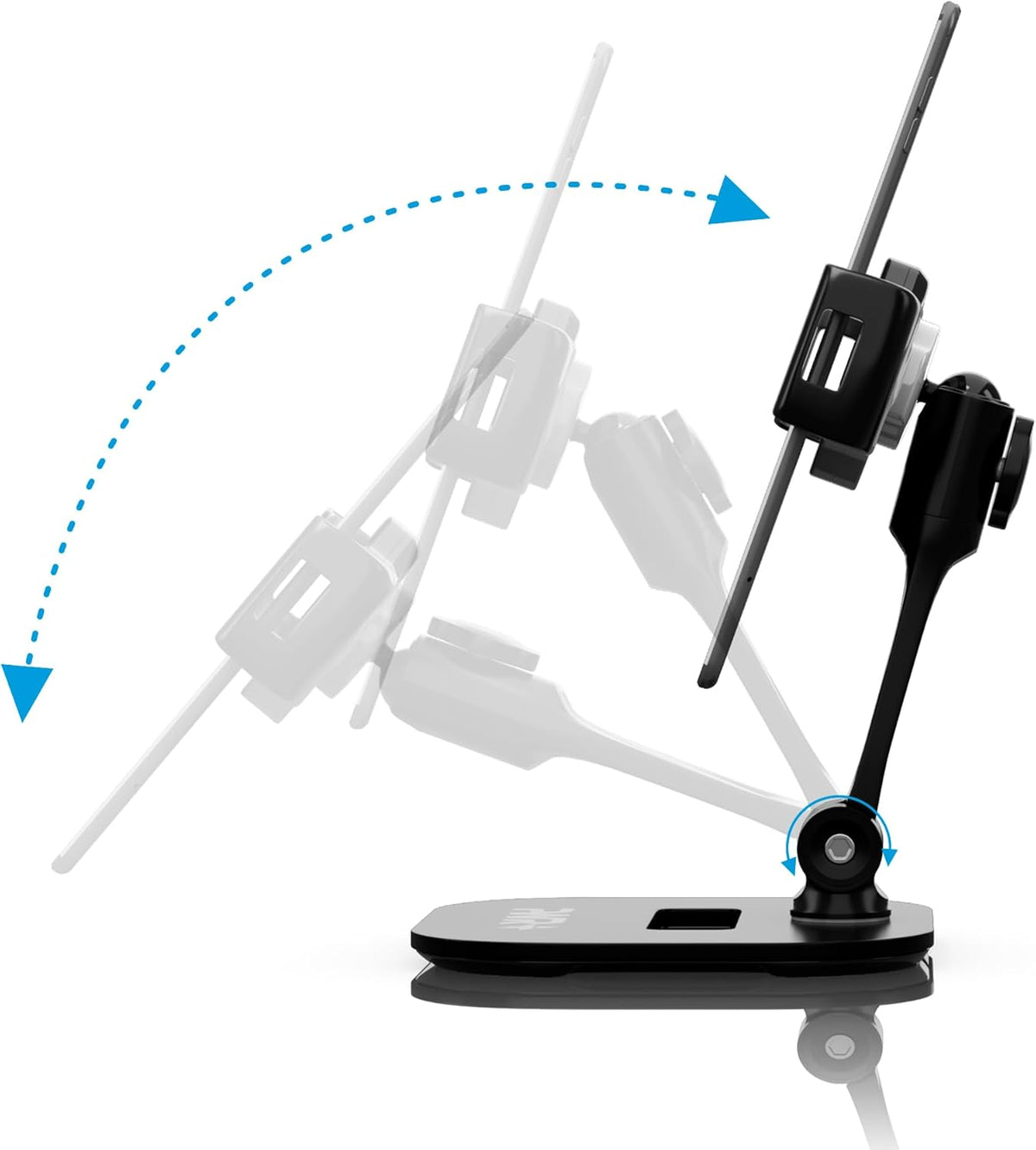 Tablet Stands and Holders Adjustable: Tablet Cell Phone Holder 360 Degree Swivel Angle Rotation for 4 to 11 inches Tab Phone iPad Samsung Galaxy Perfect POS Kitchen Bedside Office Table Reception