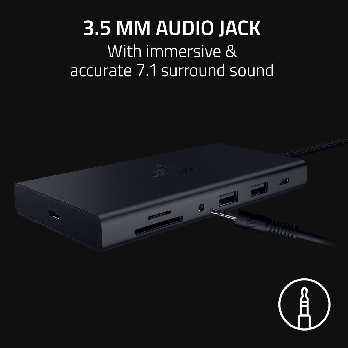 Razer USB C Dock 11-Port Travel Charging Station for Windows Mac Laptop iPad Surface Chromebook Galaxy Tab: Type C, HDMI, Ethernet, MicroSD - 4K 60 Hz Display - 85 W Tablets + Mobile Fast Charge