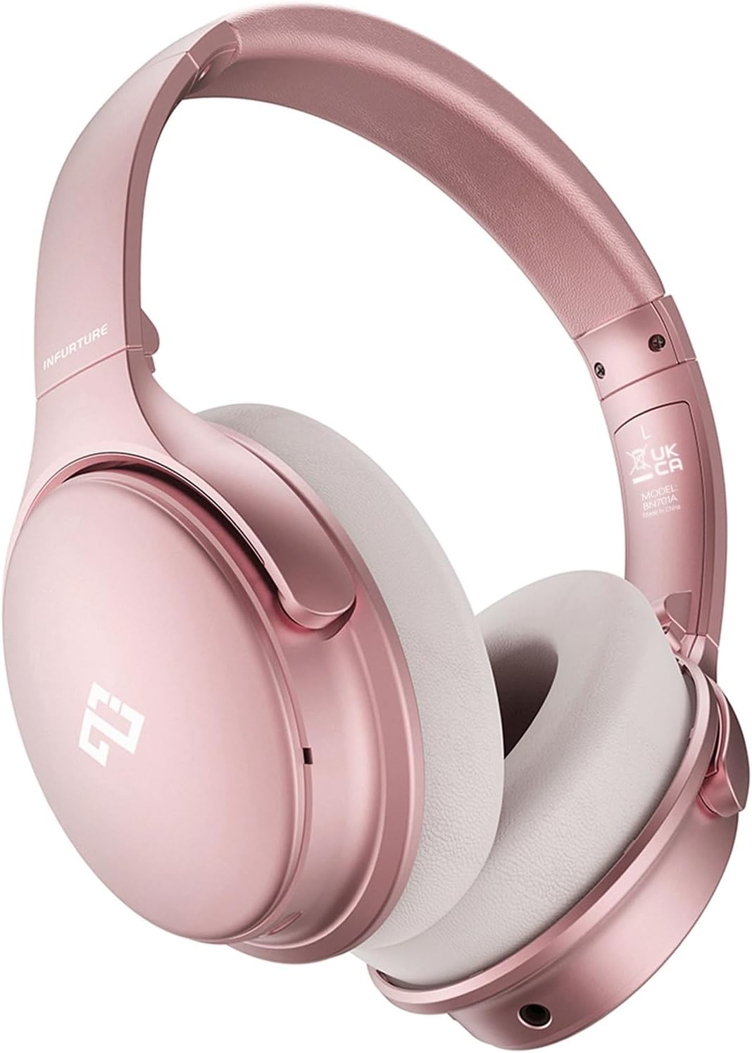 Headset, 90H Gift-H1 INFURTURE Pink Headphones Over Ear Headphones Active Noise Cancelling Bluetooth Headphones, Deep